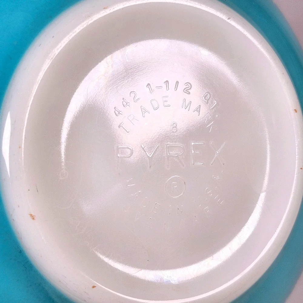 Vintage Pyrex Mixing Bowls 3 Piece Turquoise Butterprint Amish Cinderella Set